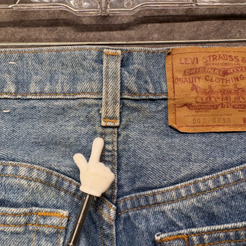 Vintage 80s Levis 505 Straight Leg Jeans Mens Size 33x30 Sun Faded Bleached - Picture 13 of 16